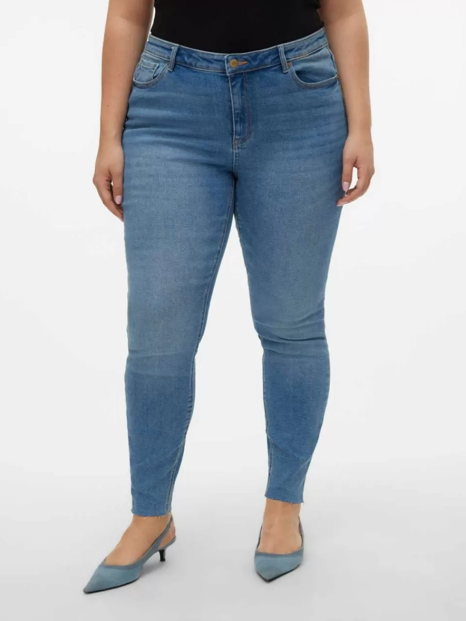 Discount VERO MODA VMSOPHIA Høyt snitt Slim Fit Jeans Medium Blue Denim