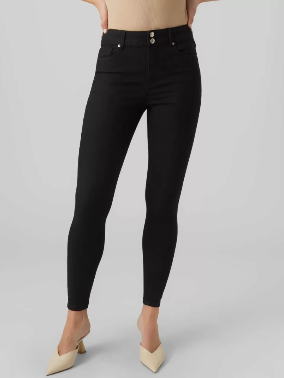 Store VERO MODA VMSOPHIA Høyt snitt Slim Fit Jeans Black Denim