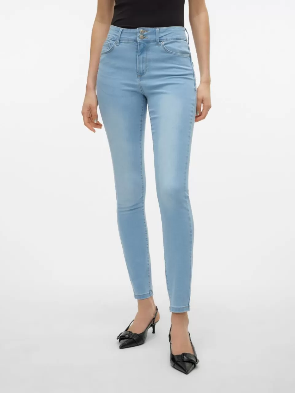 Store VERO MODA VMSOPHIA Høyt snitt Slim Fit Jeans Light Blue Denim