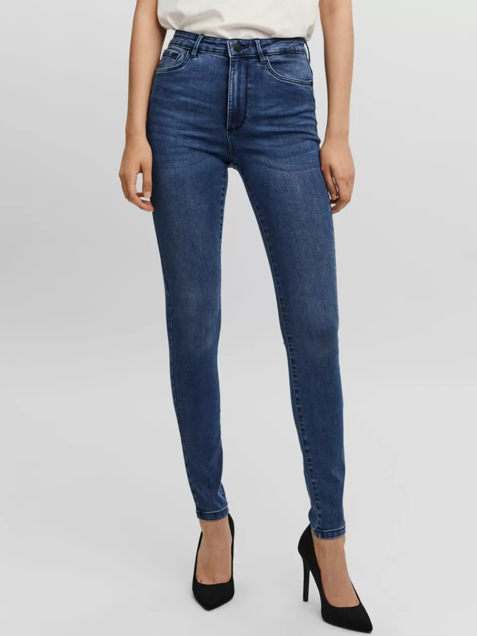 Store VERO MODA VMSOPHIA Høyt snitt Slim Fit Jeans Medium Blue Denim