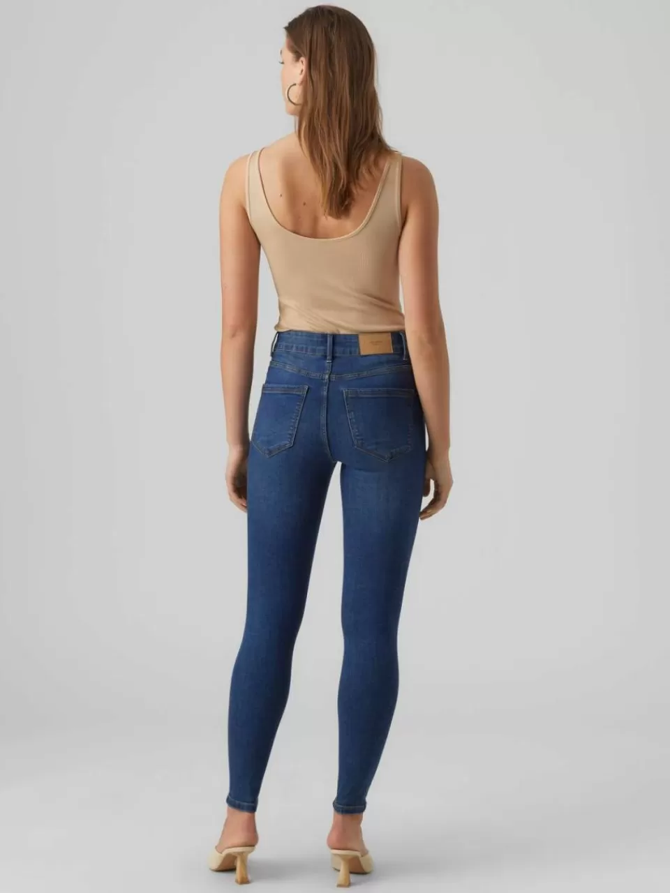 Flash Sale VERO MODA VMSOPHIA Høyt snitt Slim Fit Jeans Dark Blue Denim