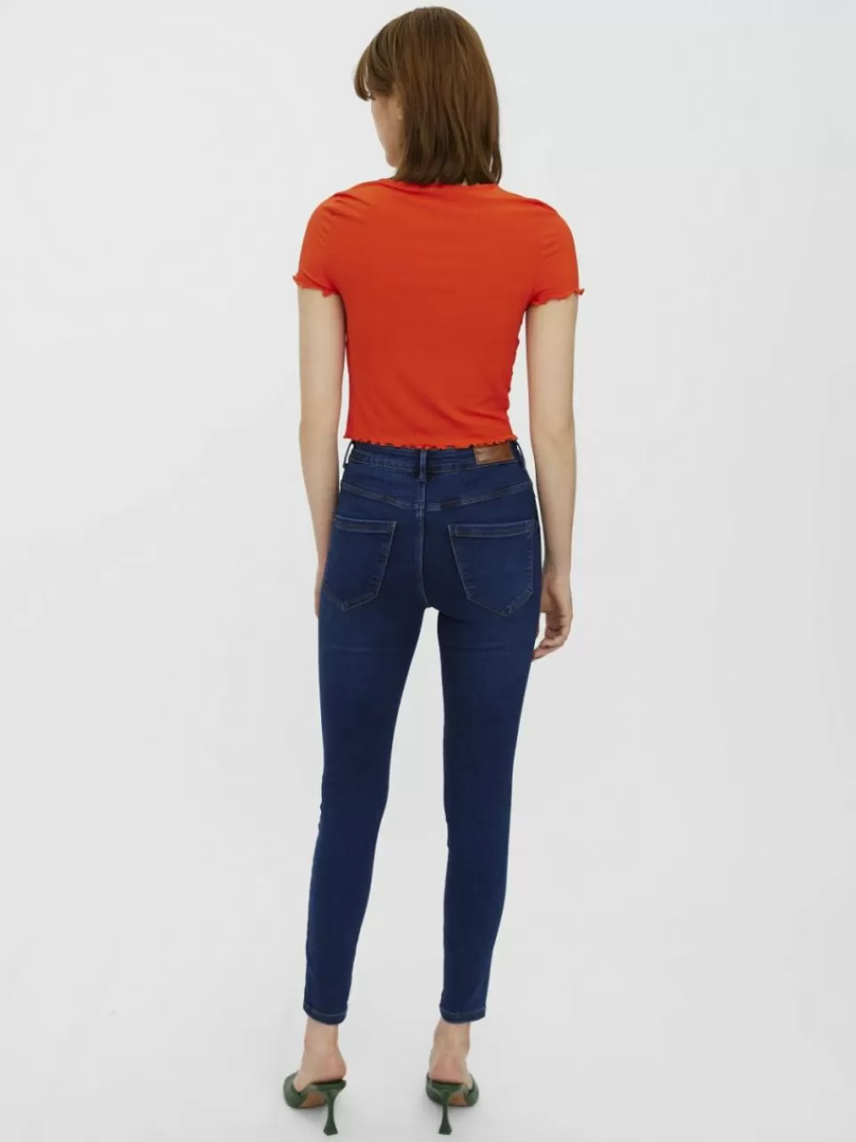 Discount VERO MODA VMSOPHIA Høyt snitt Slim Fit Jeans Dark Blue Denim