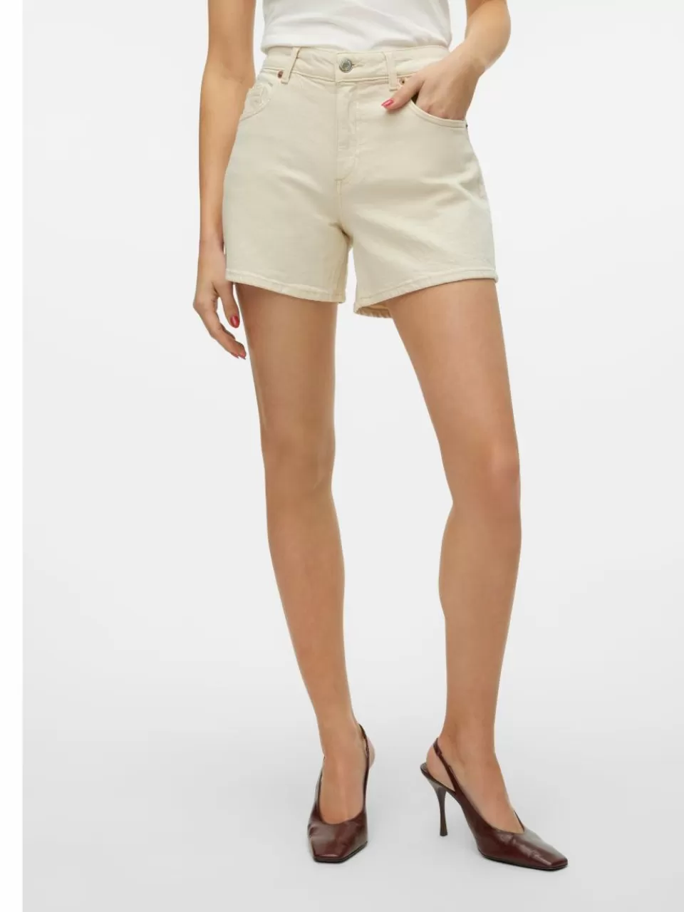 Outlet VERO MODA VMTESS Shorts Ecru