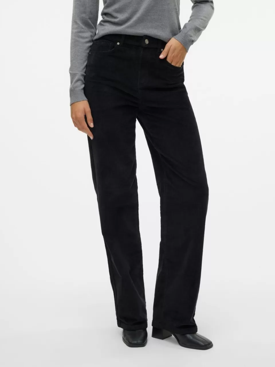 Fashion VERO MODA VMTESSA Høyt snitt Wide Fit Jeans Black