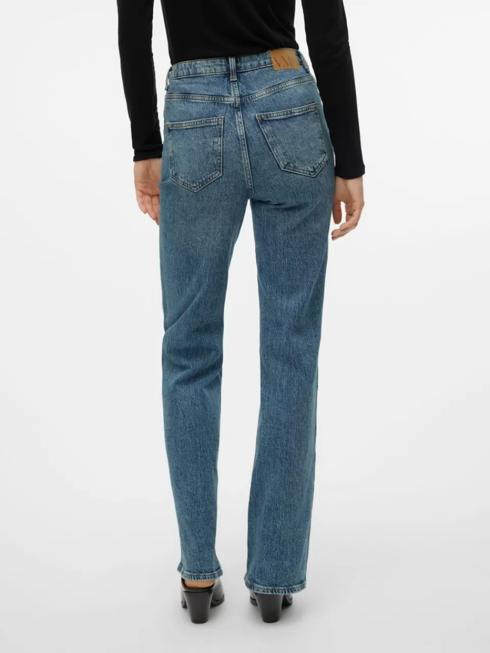 Best VERO MODA VMTESSA Høyt snitt Wide Fit Jeans Medium Blue Denim