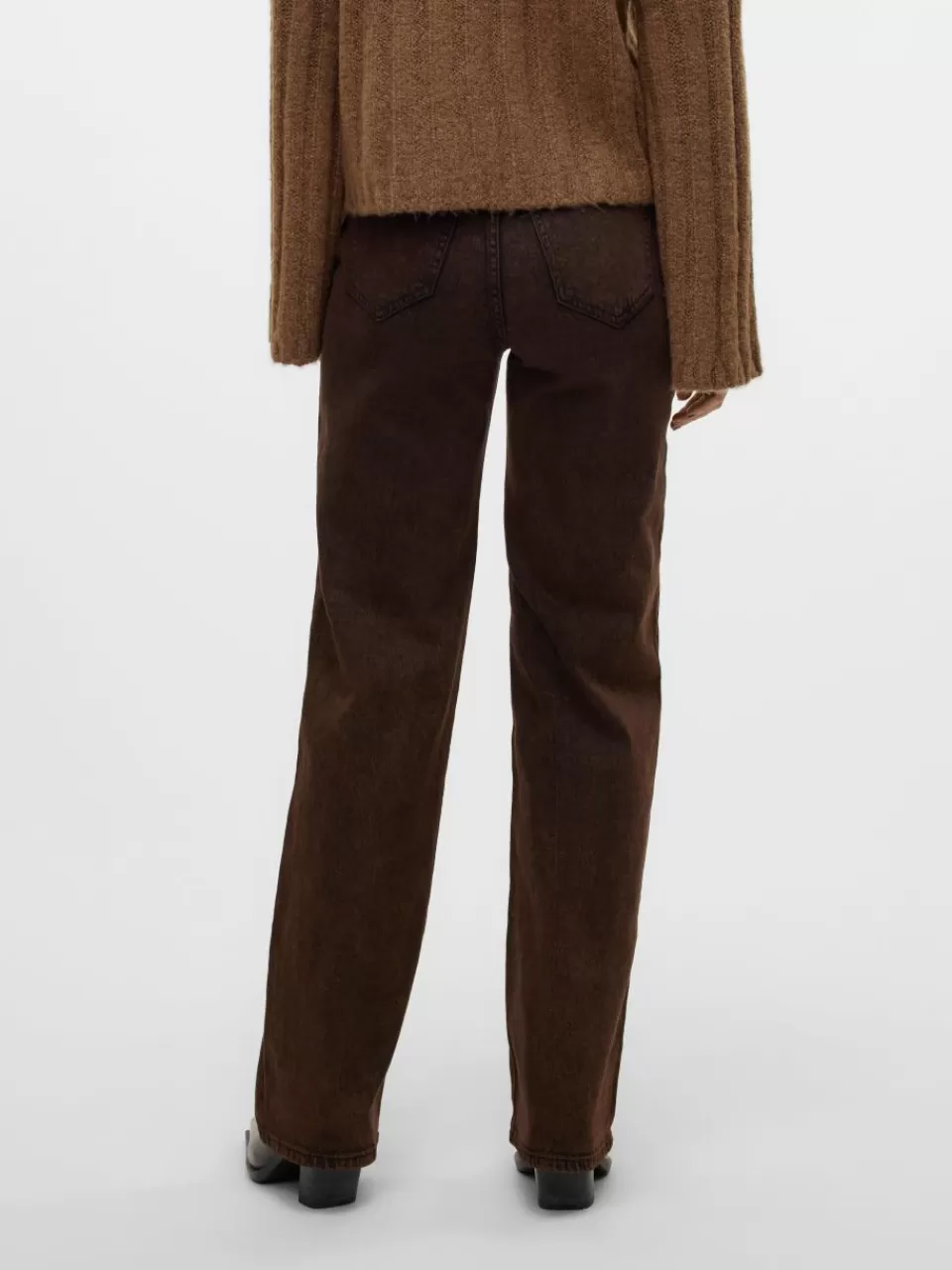 Store VERO MODA VMTESSA Høyt snitt Wide Leg Fit Jeans Chocolate Torte