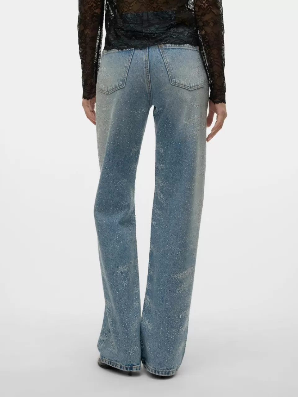 Outlet VERO MODA VMTESSA Høyt snitt Wide Leg Fit Jeans Light Blue Denim