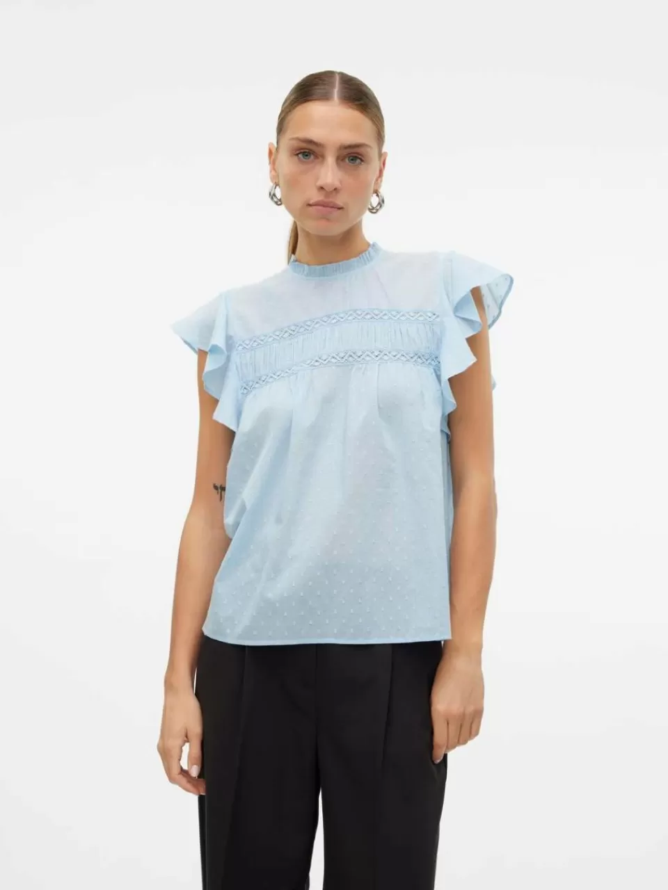 Hot VERO MODA VMTRINE Topp Cashmere Blue