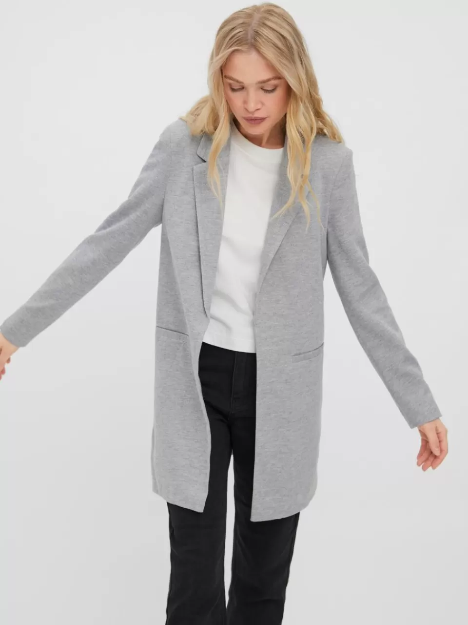 Store VERO MODA VMVERINA Blazer Light Grey Melange