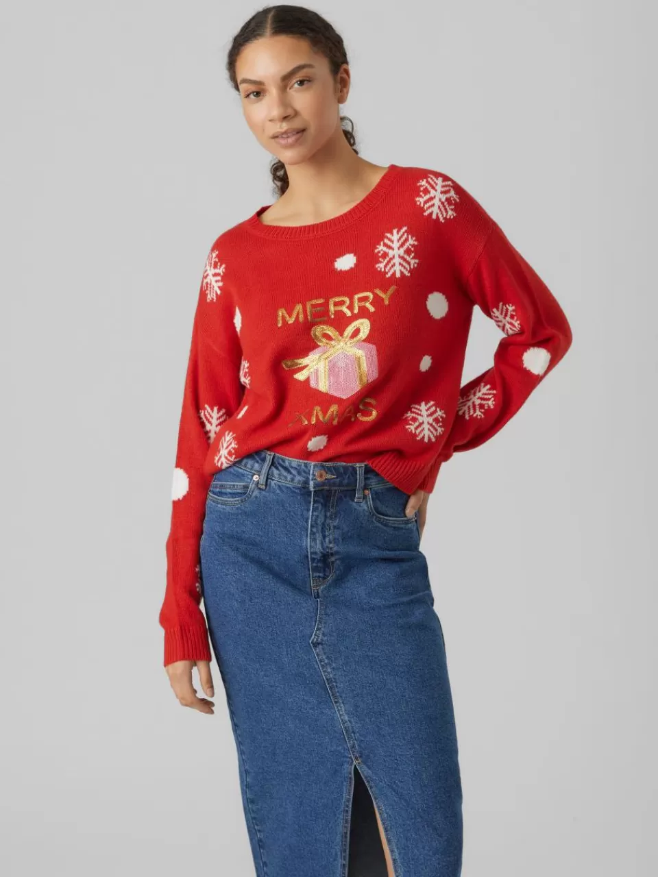 Online VERO MODA VMXMASGIVEAWAY Genser Chinese Red